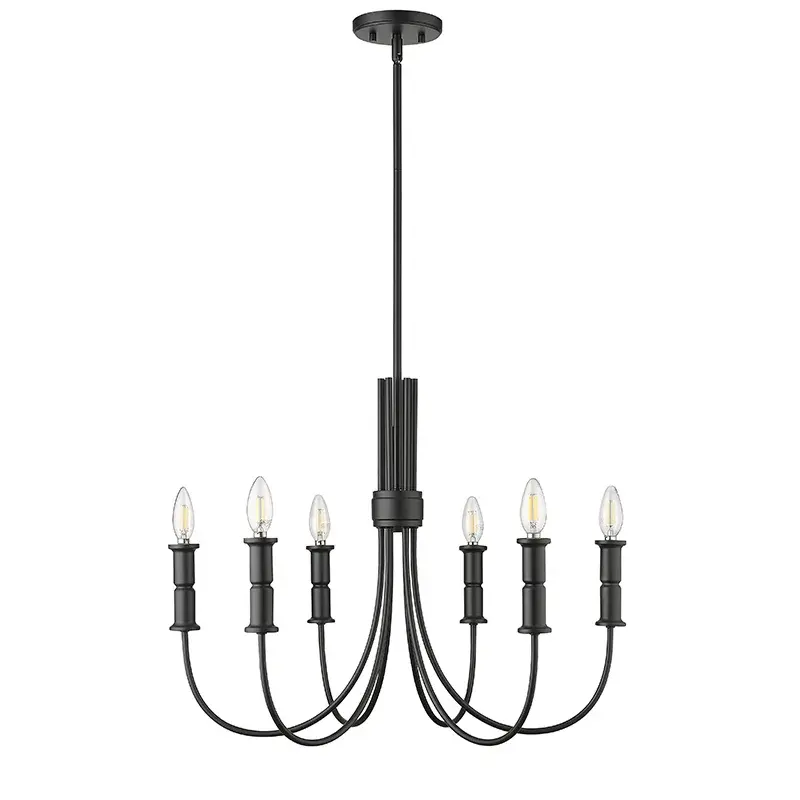 Versatile Matte Black Chandelier for Modern Spaces