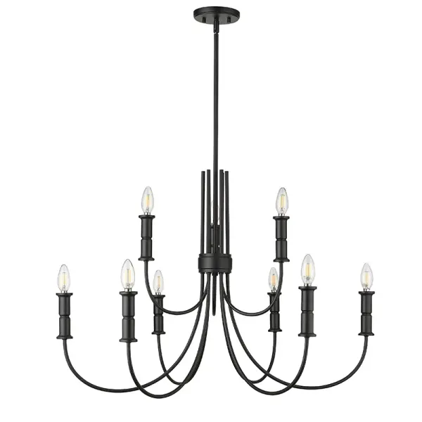 29209 Matte Black Chandelier