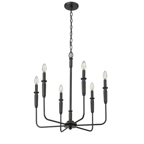 29306 Matte Black Chandelier