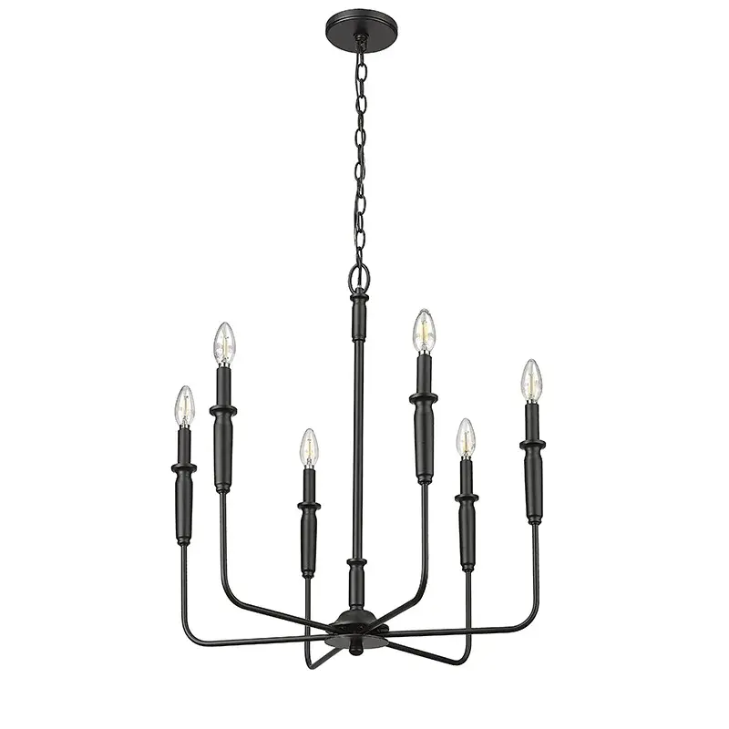 29306 Matte Black Chandelier