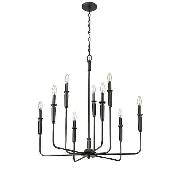 29309 Matte Black Chandelier