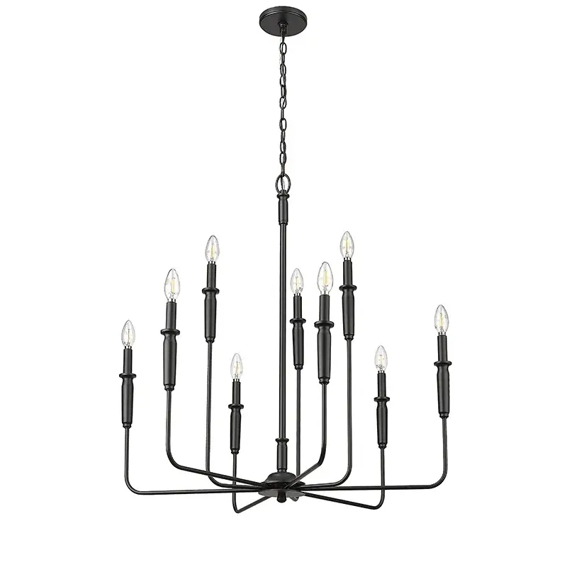 29309 Matte Black Chandelier