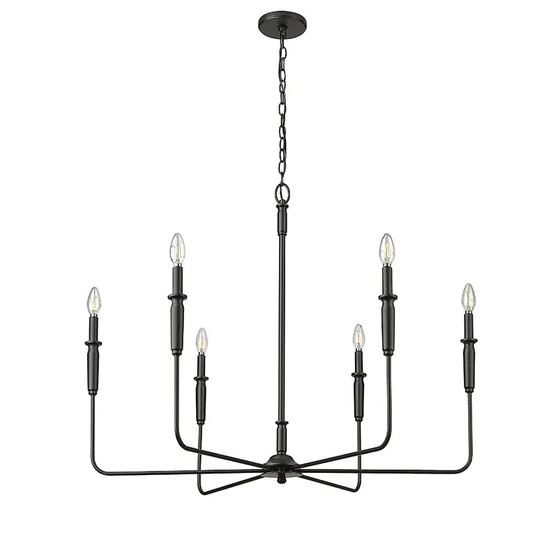 Versatile Matte Black Chandelier for Modern Spaces