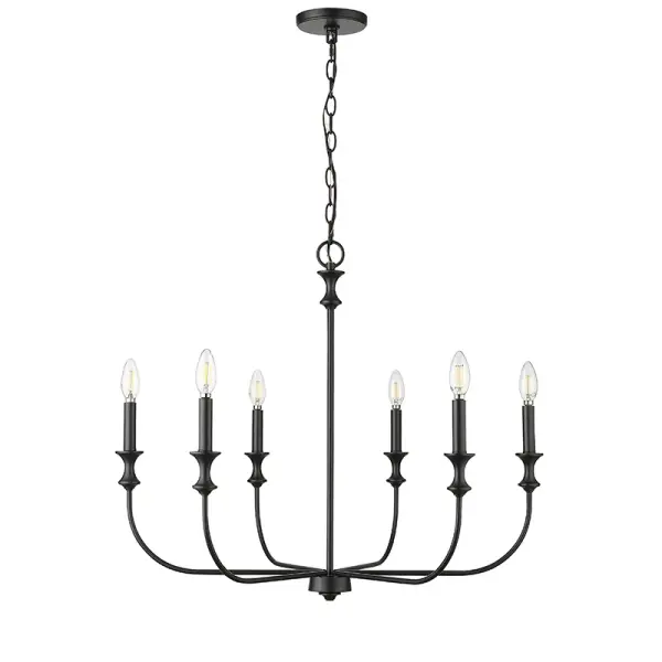 29506 Matte Black Chandelier