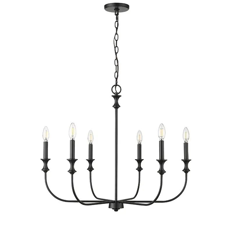 29506 Matte Black Chandelier