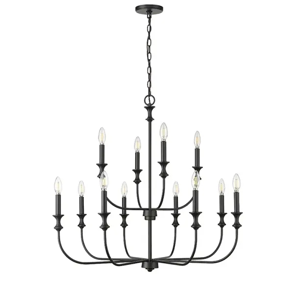 29612 Matte Black Chandelier