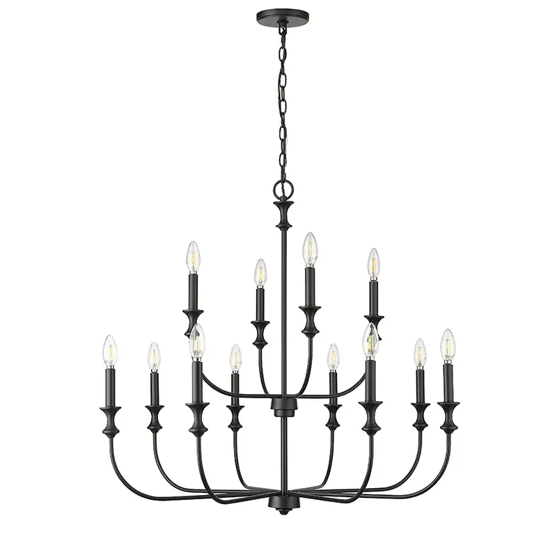 29612 Matte Black Chandelier