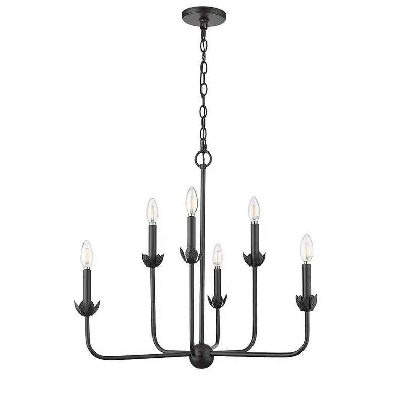 Versatile Matte Black Chandelier for Modern Spaces