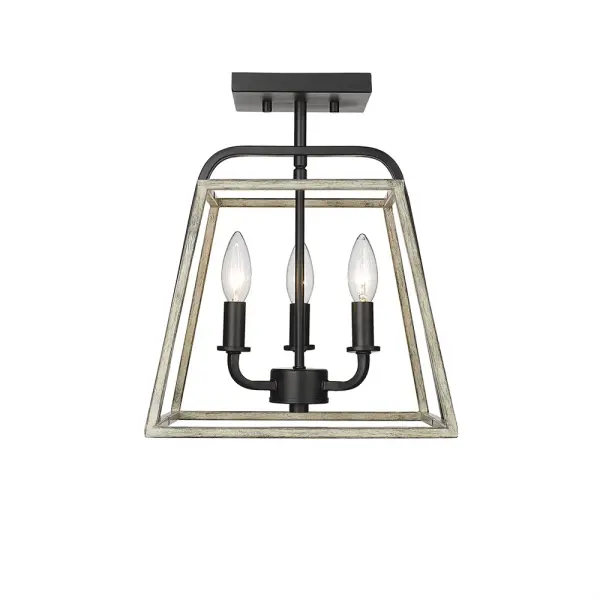 3011 Semi-Flush Mount in Matte Black