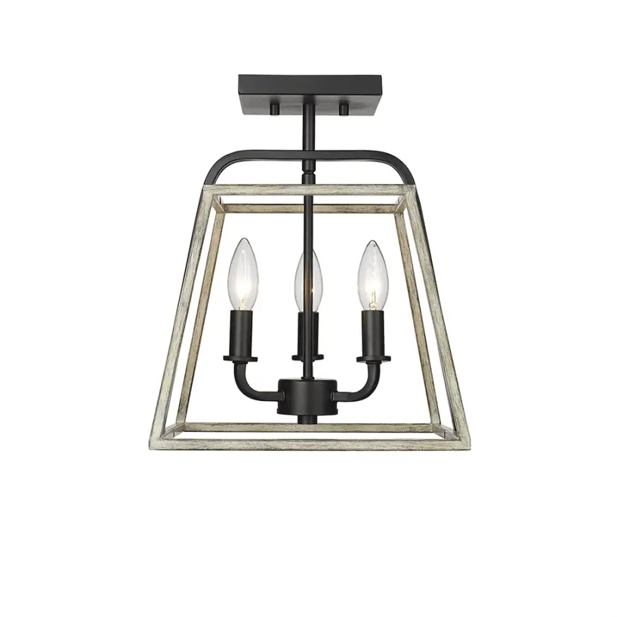 3011 Semi-Flush Mount in Matte Black