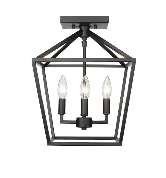 3334 Semi-Flush Mount in Matte Black