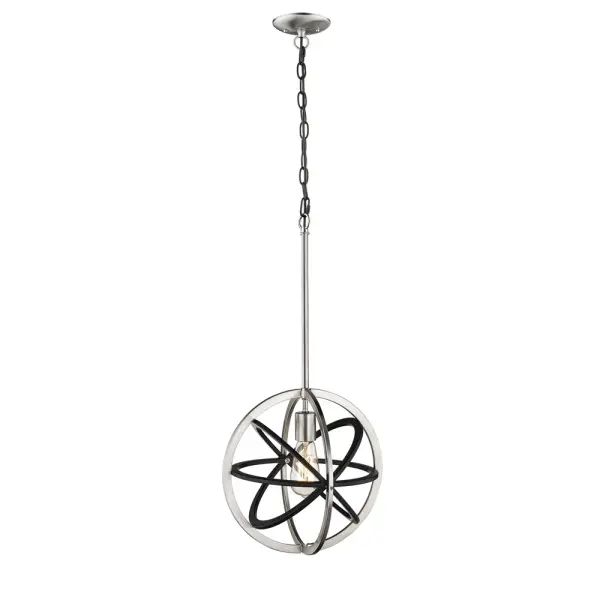 This contemporary pendant offers exceptional installation flexibility with three stem sections and chain, allowing precise height customization for any space. The brushed nickel finish provides a refined, neutral aesthetic.