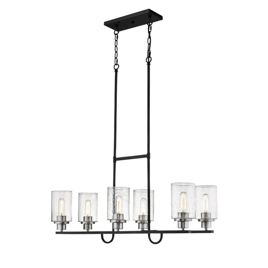 Sophisticated Two-Tone Linear Chandelier for Modern Dining Spaces