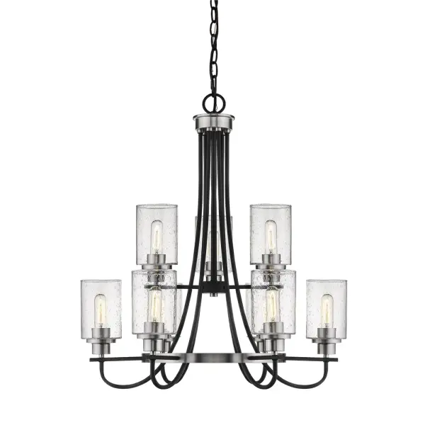The 3509 chandelier combines transitional styling with a sophisticated brushed nickel finish, making it adaptable to various interior design schemes. Its neutral metallic tone complements both warm and cool color palettes.