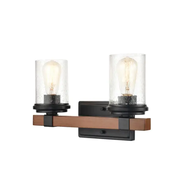 The 3802 vanity light combines contemporary matte black finish with white glass shades for a sophisticated bathroom lighting solution. Its versatile design works in both residential and commercial settings.