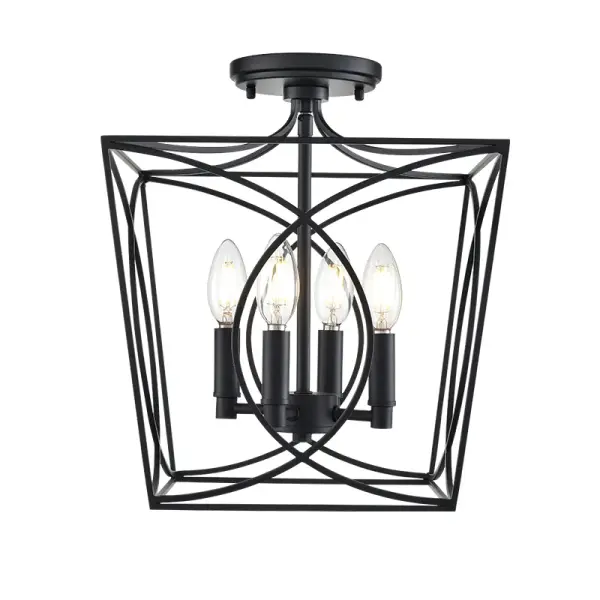 The 4004 semi-flush mount delivers contemporary style with its clean matte black finish. Ideal for rooms with lower ceilings, this fixture provides ambient lighting while maintaining a low profile.