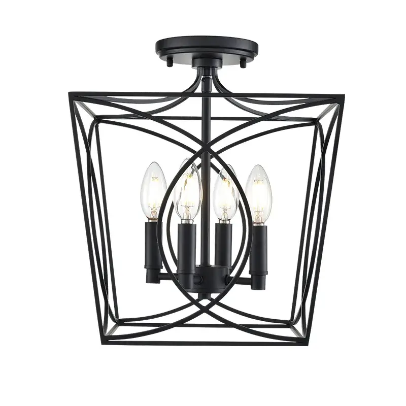 4004 Semi-Flush Mount in Matte Black