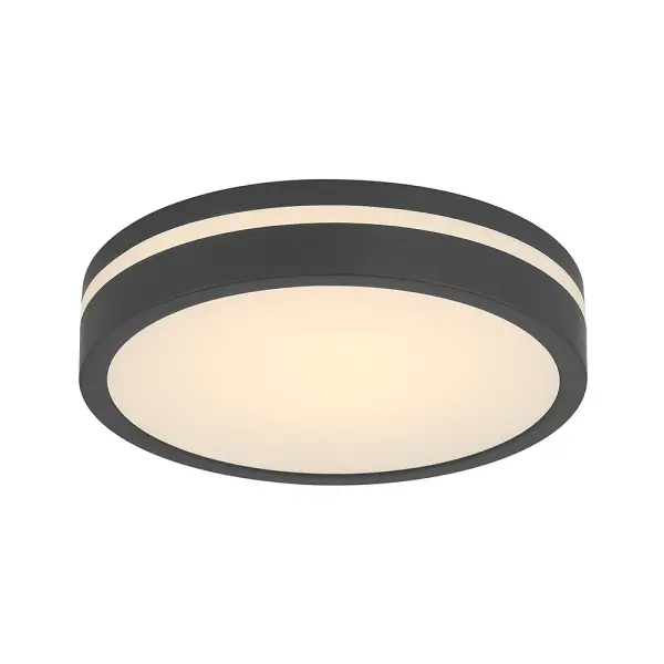 The Soltra Collection elevates traditional flush mount design with sophisticated steel construction and acrylic diffuser. The distinctive pinstripe accent adds visual interest while providing enhanced illumination.