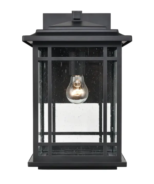 The 4152 outdoor light features a powder coated black finish designed for exterior applications. Its weather-resistant construction makes it suitable for patios, porches, and commercial outdoor spaces.