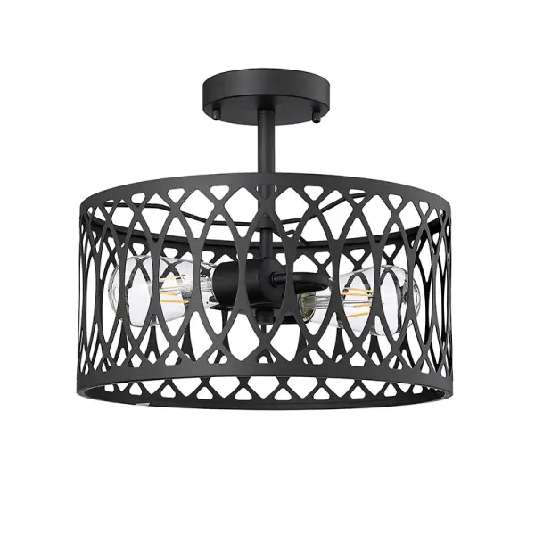 The 4212 semi-flush mount delivers contemporary style with its clean matte black finish. Perfect for spaces with lower ceilings, this versatile fixture works in bedrooms, hallways, and offices.