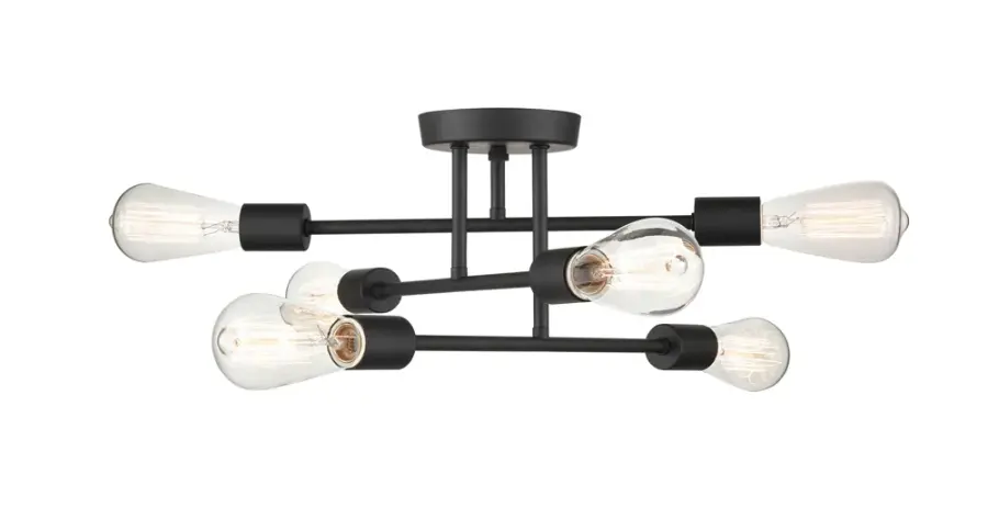 4256 Semi-Flush Mount in Matte Black