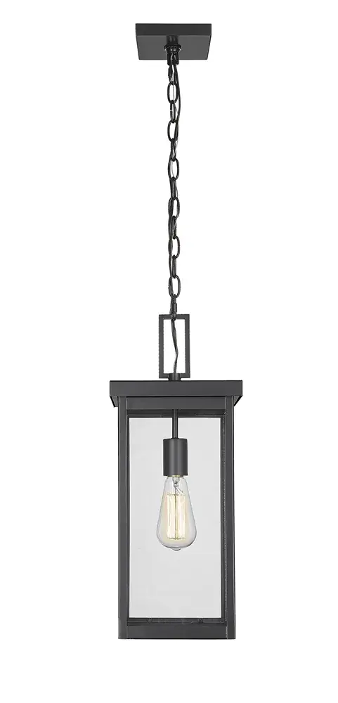 A versatile outdoor wall sconce featuring a powder coated black finish that resists weather and corrosion. Perfect for contemporary exteriors, this fixture provides reliable illumination for entryways and outdoor living spaces.