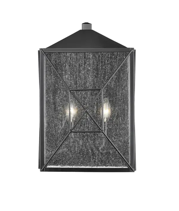 This outdoor wall sconce features a powder coated black finish designed for weather resistance and contemporary appeal. Ideal for illuminating exterior entryways, patios, and porches with modern style.