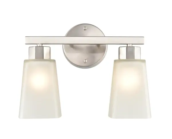 The 4272 vanity light offers timeless transitional styling with a versatile brushed nickel finish. Perfect for bathroom vanities, this fixture provides functional task lighting with understated elegance.