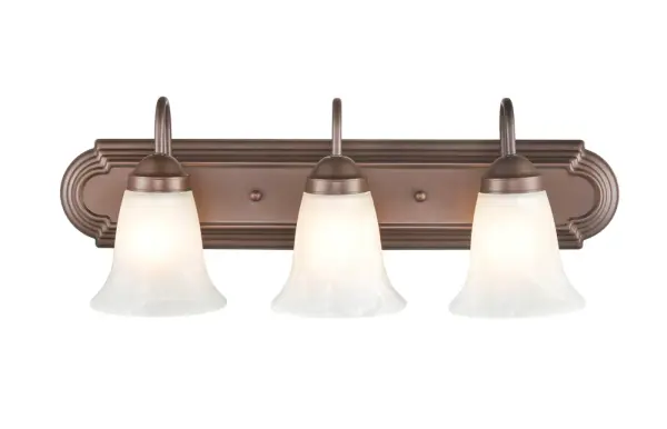 The 4283 Bronze vanity light offers timeless styling with a warm bronze finish, ideal for traditional and transitional bathroom designs. Wall-mounted design provides functional task lighting for grooming areas.
