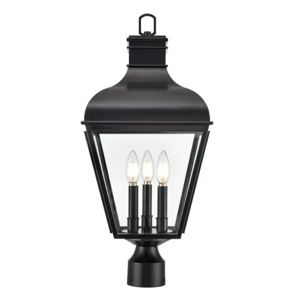 A contemporary outdoor wall sconce featuring a sleek matte black finish that complements modern and transitional exteriors. Designed for durability in outdoor conditions while providing functional lighting.