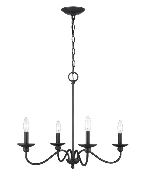 4384 Matte Black Chandelier