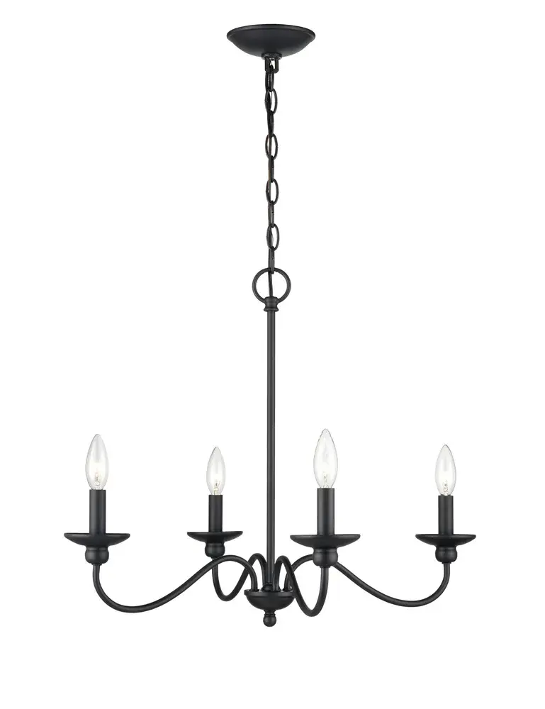 4384 Matte Black Chandelier