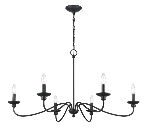 4386 Matte Black Chandelier