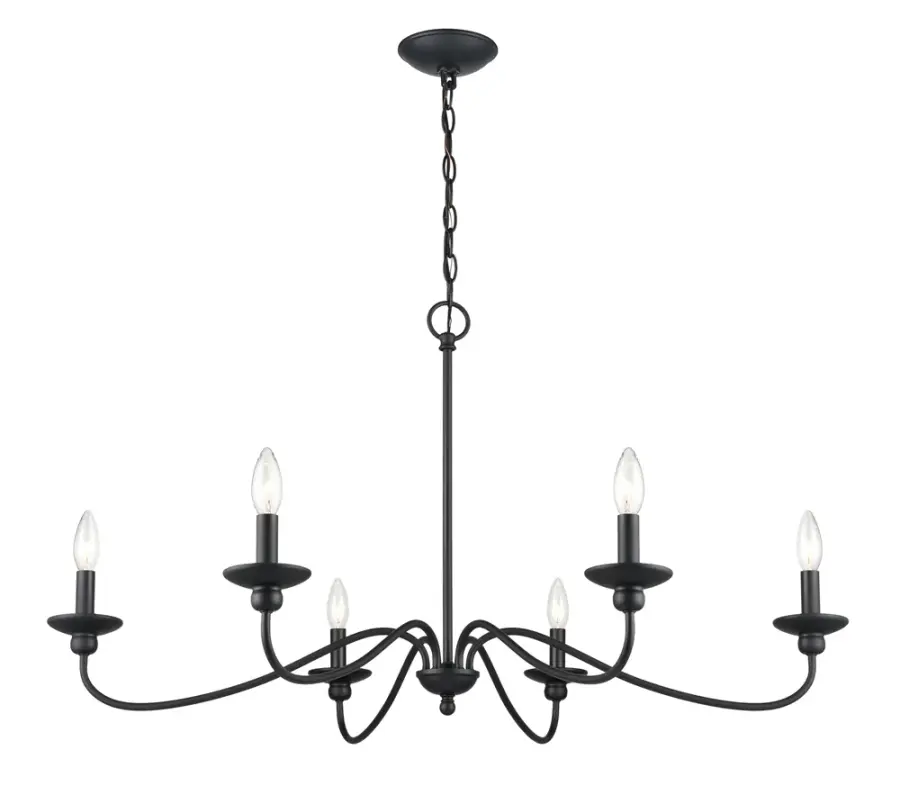 4386 Matte Black Chandelier