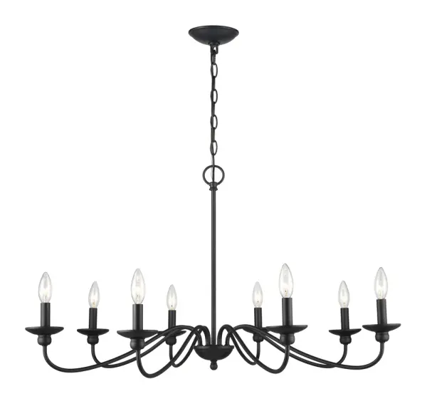 4388 Matte Black Chandelier