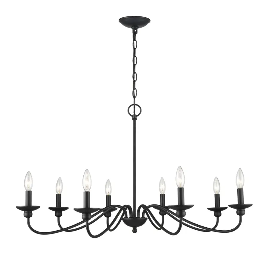 4388 Matte Black Chandelier