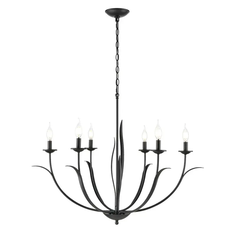 Versatile Matte Black Chandelier for Modern Spaces