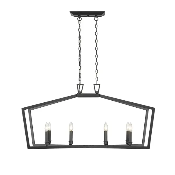 This contemporary linear pendant in matte black delivers clean lines and versatile style. Ideal for kitchen islands and dining areas, it provides focused task lighting with modern sophistication.