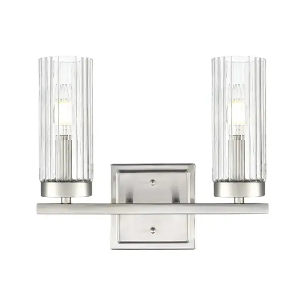 A versatile bath vanity light featuring a timeless brushed nickel finish that complements both traditional and contemporary bathroom designs. Ideal for providing functional task lighting at the vanity.