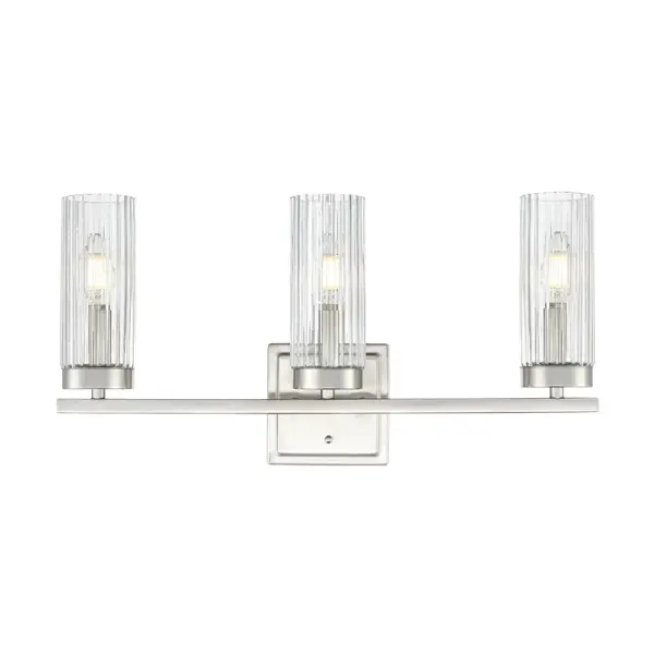 The 46003 vanity light offers a clean, transitional design in brushed nickel that complements a wide range of bathroom styles. Its neutral finish and wall-mounted configuration make it ideal for powder rooms and master baths alike.