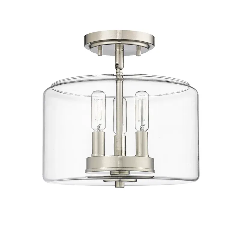 Brushed Nickel Semi-Flush Mount Ceiling Light
