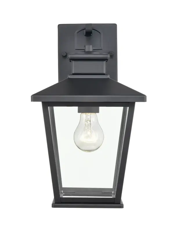 The 4711 outdoor light features a powder coated black finish designed for exterior applications. Its weather-resistant construction makes it suitable for patios, porches, and commercial outdoor spaces.