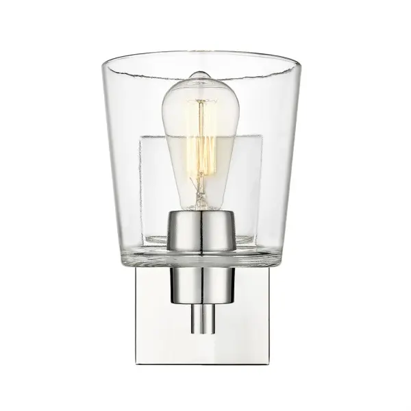 A versatile chrome wall sconce that brings clean, contemporary style to any room. The polished chrome finish offers timeless appeal and complements a wide range of décor styles from modern to transitional.