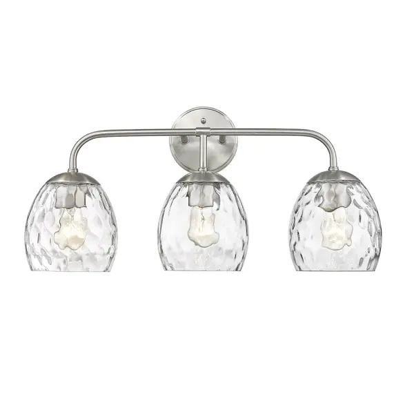 This transitional bath vanity fixture delivers reliable illumination with timeless brushed nickel styling. The 3-light configuration provides balanced lighting for grooming tasks while complementing various bathroom aesthetics.