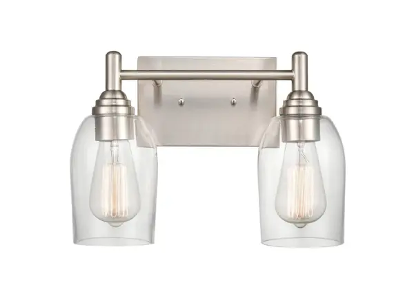 The 4992 vanity light offers timeless transitional styling with a versatile brushed nickel finish. Perfect for bathroom vanities, this fixture provides functional task lighting with understated elegance.