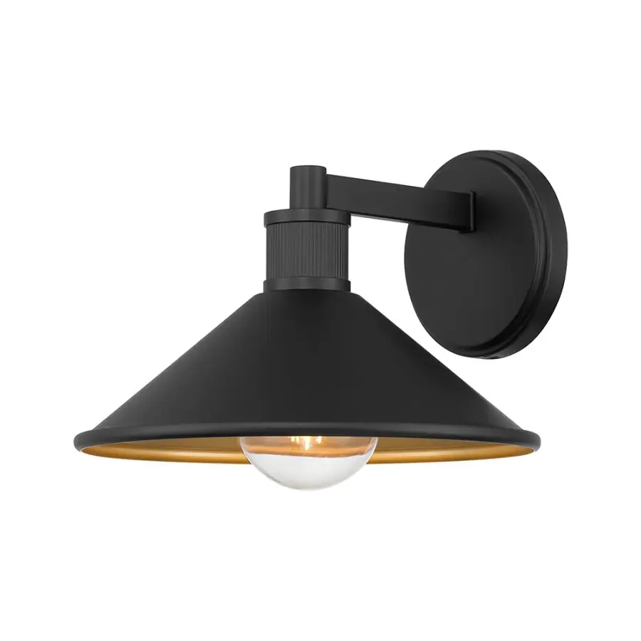 Modern Two-Tone Outdoor Sconce with Golden Warmth