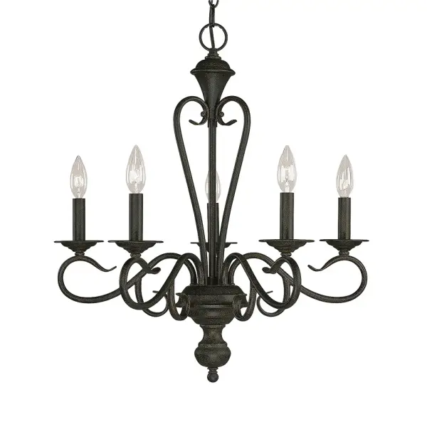 The 515 chandelier showcases a sophisticated burnished gold finish that brings warmth and elegance to any space. Its traditional design with transitional elements makes it versatile for both classic and updated interiors.