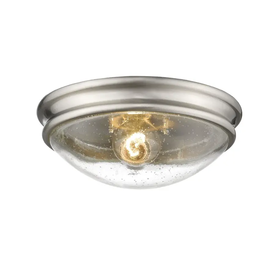 Threaded Glass Flush Mount in Brushed Nickel