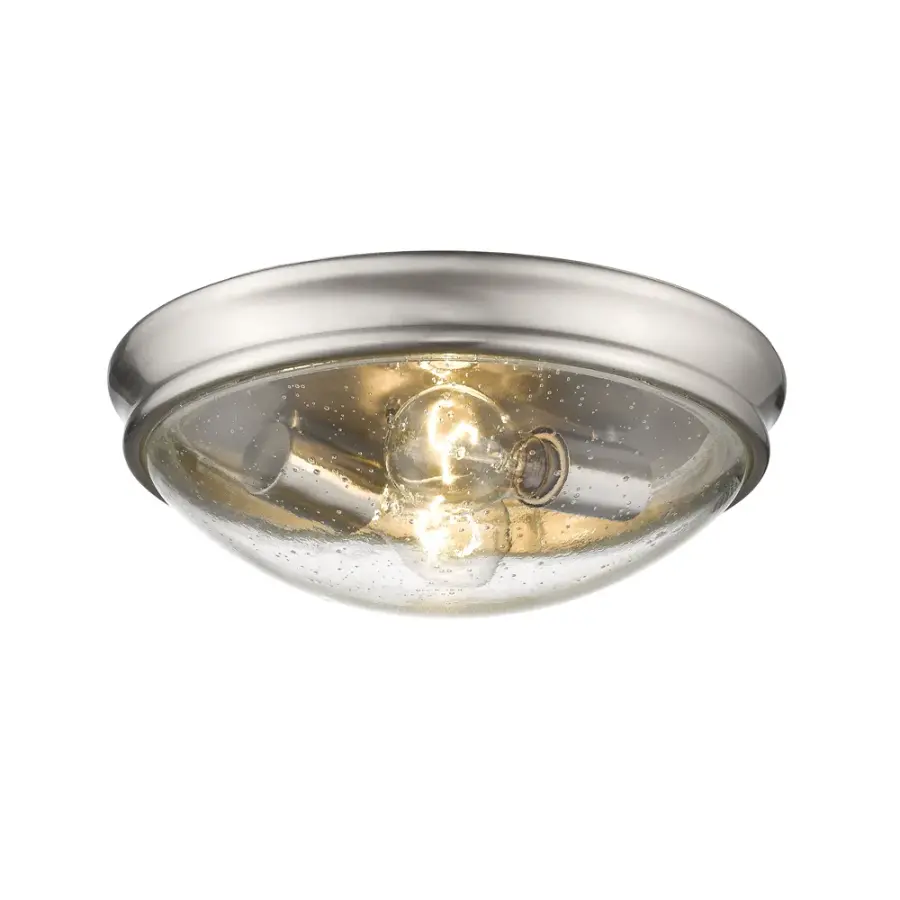 Threaded Glass Flush Mount in Brushed Nickel