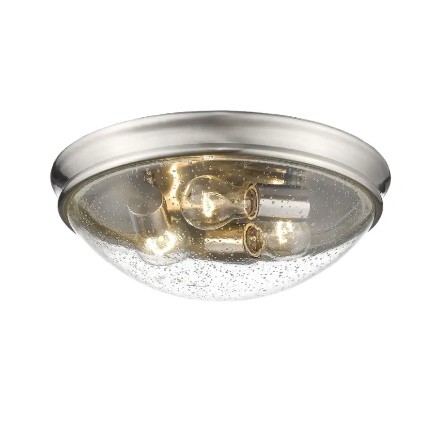 Threaded Glass Flush Mount in Brushed Nickel